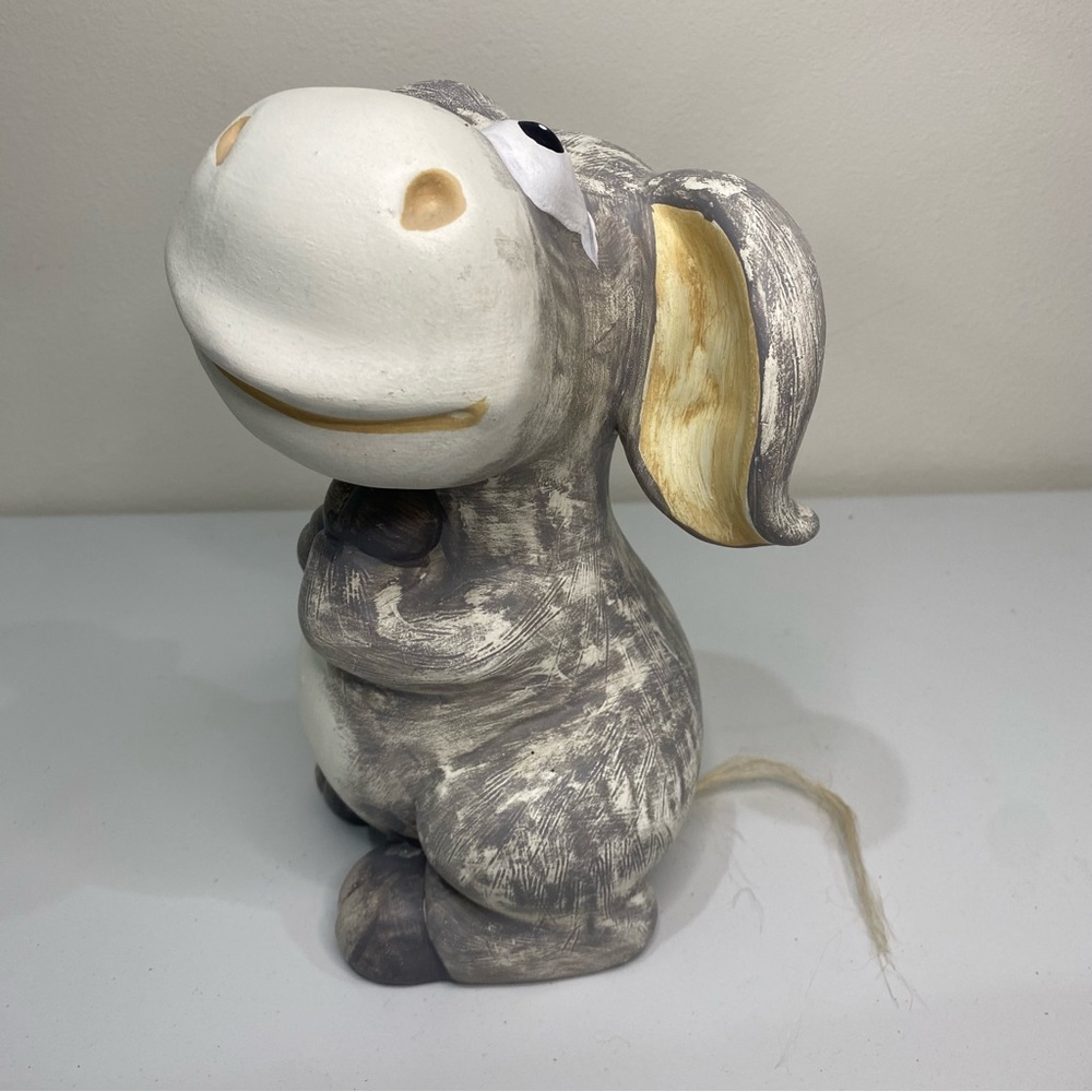 Donkey Large Ceramic Figurine 10” Farmhouse Decor
